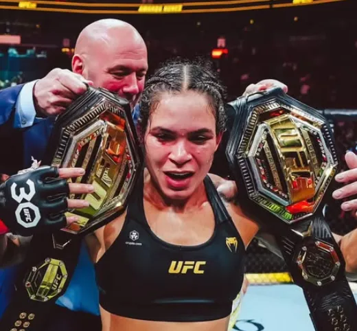 Amanda Nunes när hon vann sitt andra bälte