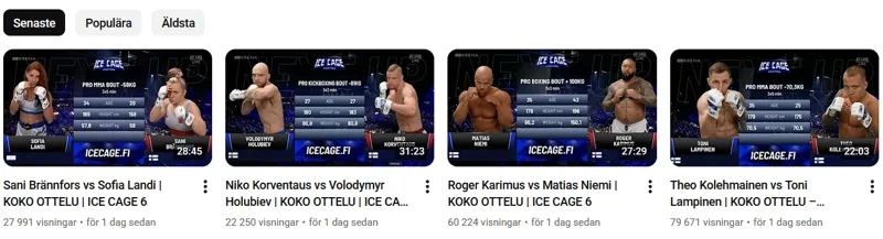 Var och hur man ser Ice Cage Fighting
